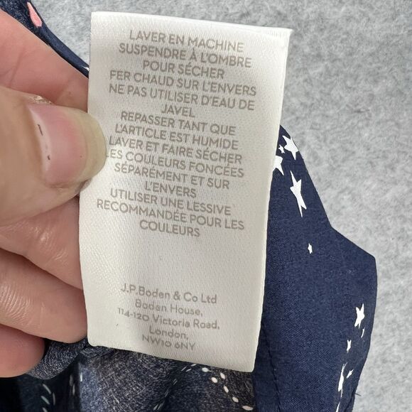 Boden Womens Classic Shirt Size 12r Shooting Star Button-Down Long Sleeve Navy - Picture 6 of 15